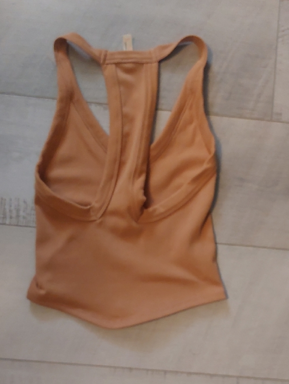 FP Movement Tan V-Neck Racerback Bralette Tank Washed Once Never Worn Size XS/S - Picture 3 of 4